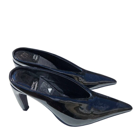 Jeffrey Campbell Black Patent Leather Buzzing Mule Pumps - Picture 7 of 9